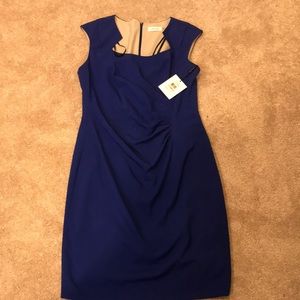 Royal blue ruffled CALVIN KLEIN dress!